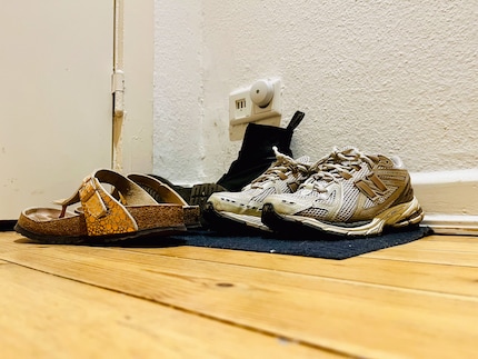 The all-too-familiar shoe chaos next to the front door.
