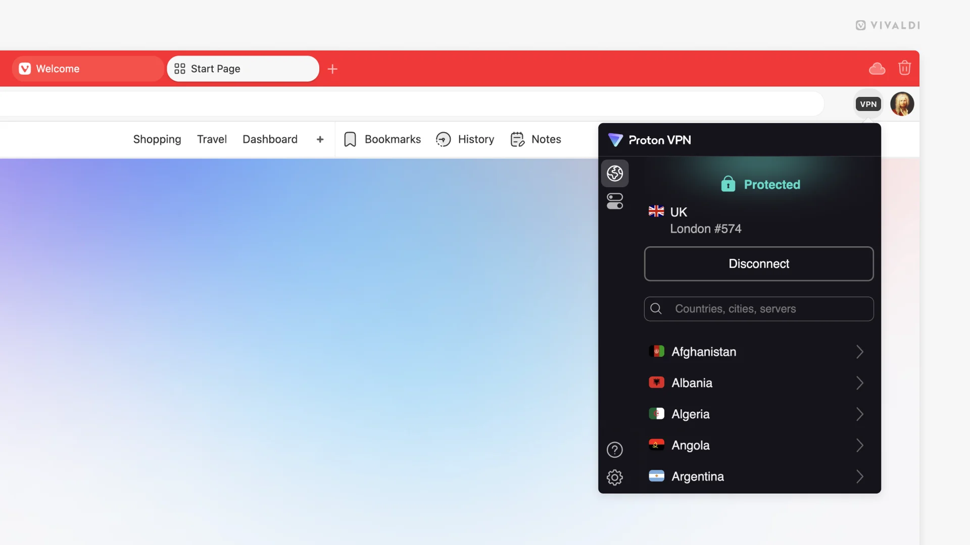 In der kostenlosen Variante bietet Proton VPN Server in fünf zufälligen Ländern an.