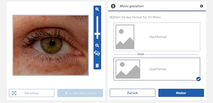 Mittels eines einfachen Editors kannst du Anpassungen am Motiv vornehmen.