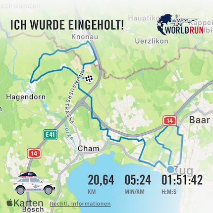 Das kam überraschend: Das Catcher Car war schneller da, als erwartet.
