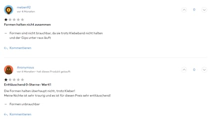 Bei den Usern melzen92 und Anonymous war die Gussform trotz Klebestreifen nicht dicht. 