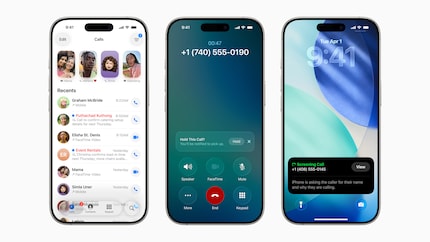 Die neue Telefon-App (links), Hold Assist (Mitte) und Call Screening (rechts).