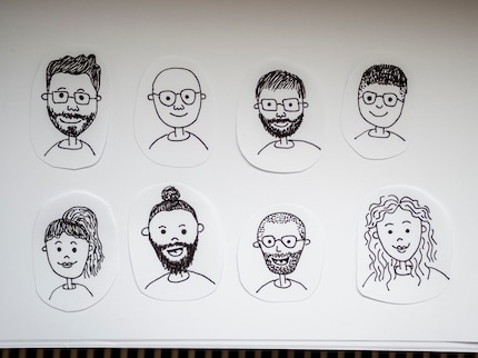 Do you recognise them all? From top left to right: Luca Fontana, Lorenz Keller, Simon Ballissat, Ramon Schneider. From bottom left to right: Darina Schweizer, Patrick Vogt, Michael Restin and me.