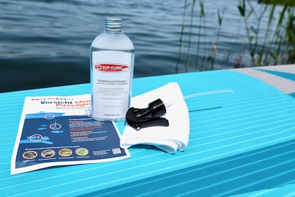 Einfacher zu transportieren als heisses Wasser: das Reinigungsset der SUP Clinic.