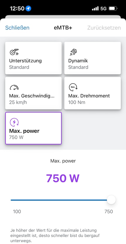 Maximale Unterstützung bis 100 Nm, 750 W und 400 Prozent.