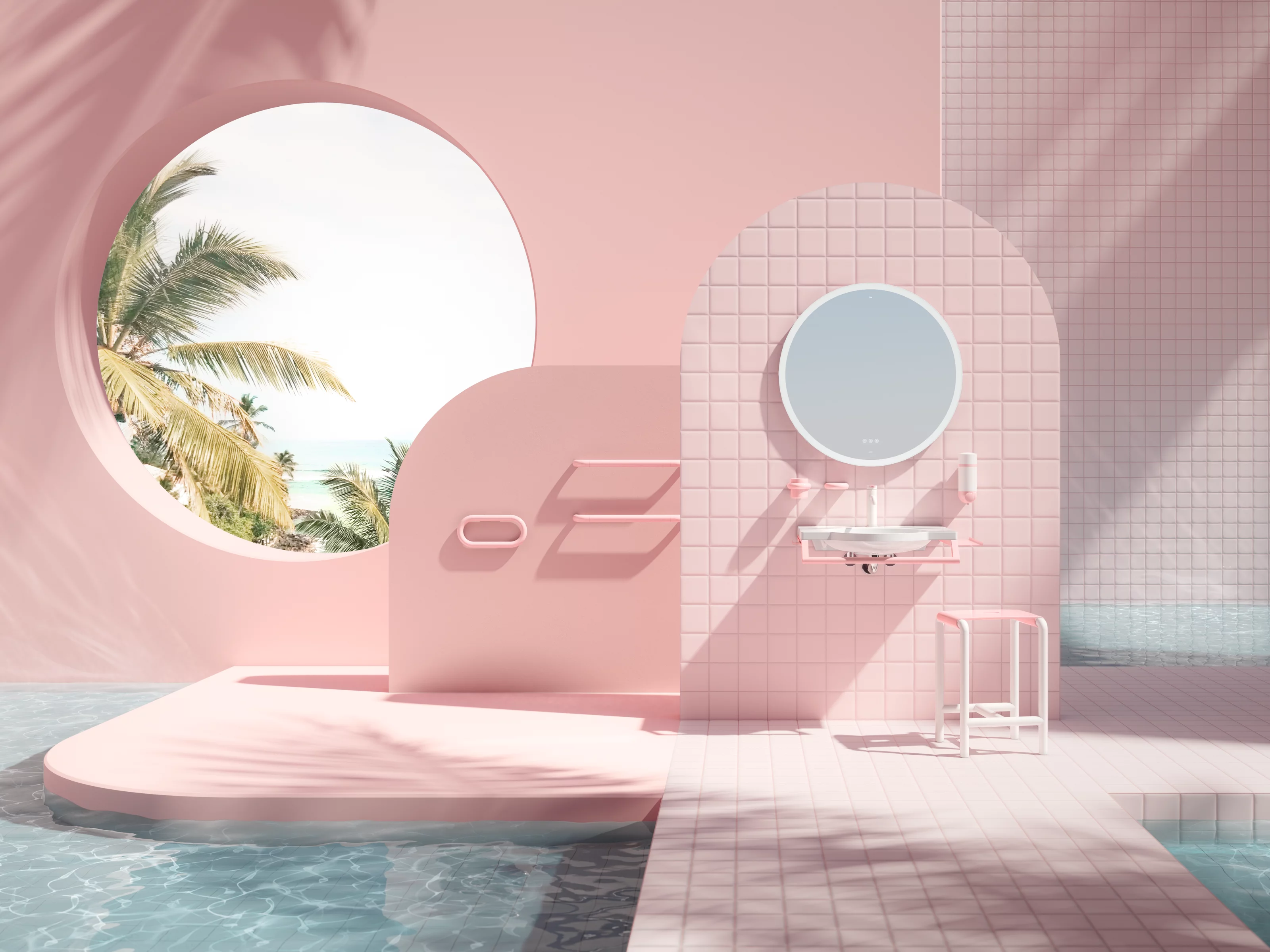 Think Pink: Die neuen Badezimmer-Designs von Barbie und Hewi