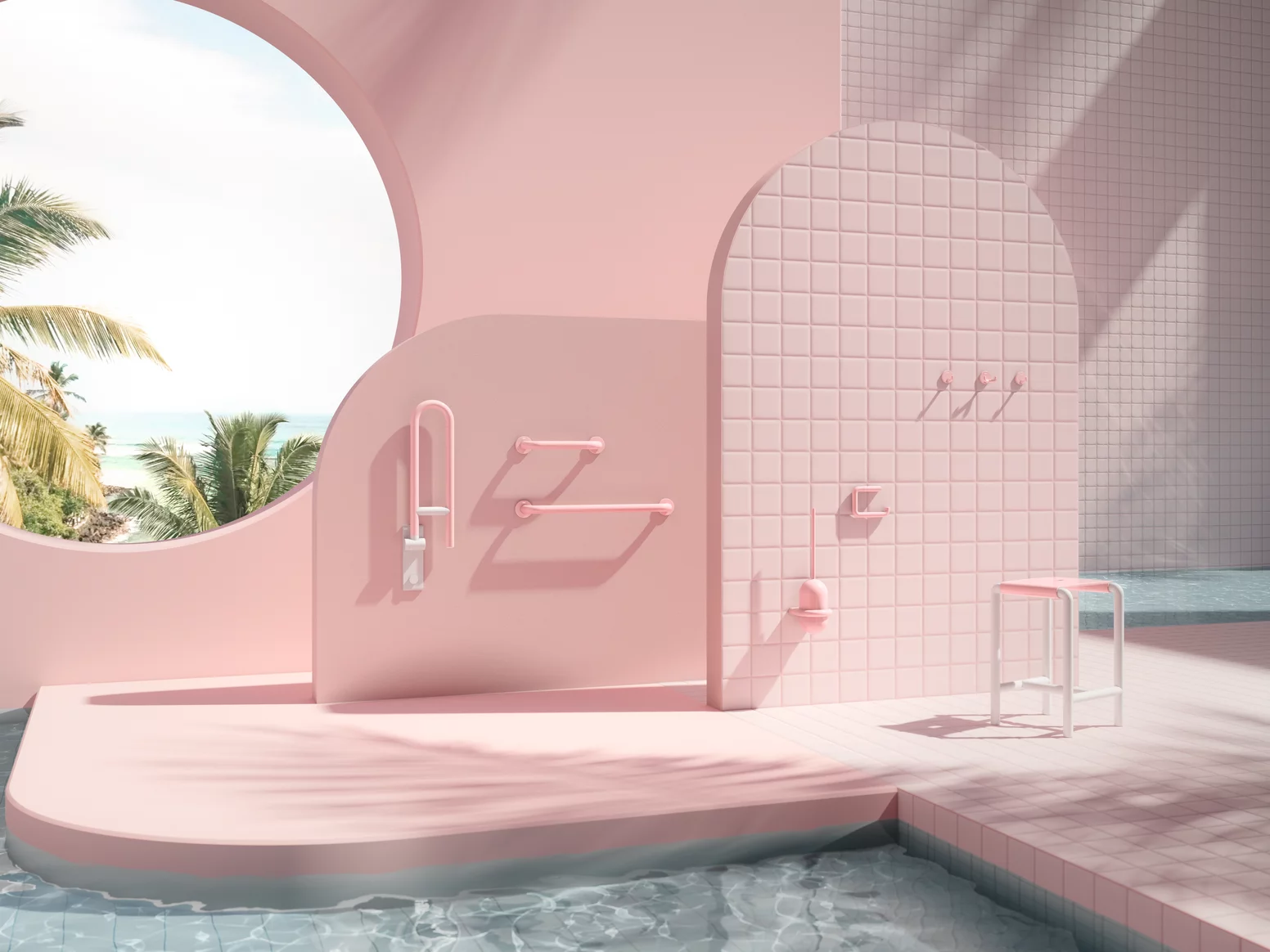 Mit der Barbie x Hewi-Kollektion soll das Bad einfach zu bedienen sein und inklusiv werden – mit einem Hauch von Rosa.
