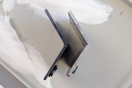 The Fold7 (left) has become noticeably thinner.