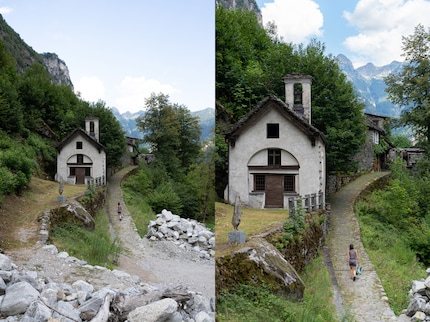 Dank der hohen Auflösung bleiben nach dem Crop von 35 mm (links) auf 70 mm (rechts) immer noch genug Megapixel übrig für die meisten Anwendungen.