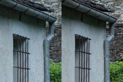 Für die gleiche Szene benötige ich mit der RX1R III (links, 1/60 s, ISO 4000) höhere Empfindlichkeiten als mit der Alpha 7C R (rechts, 1/10s, ISO 400).