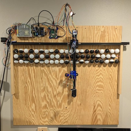 The first prototype still had a 21×3 matrix and used table tennis balls, among other things.