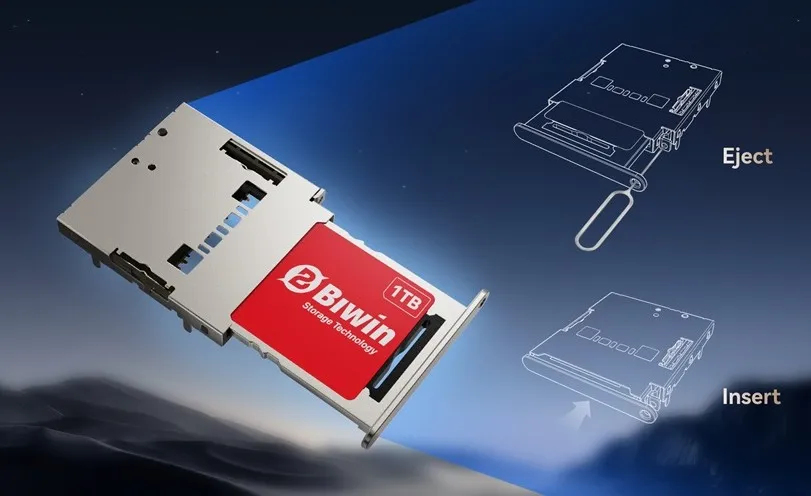 Mini SSDs kommen ähnlich wie eine SIM oder microSD in einen Kartenschacht.