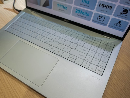 The Swift Air is large enough for a keyboard with number pad.