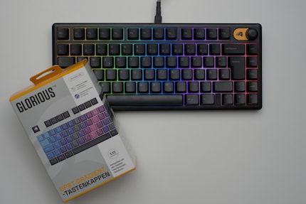 Die Tastenkappen lassen sich tauschen. Aber wer will das bei einem so billigen Keyboard?