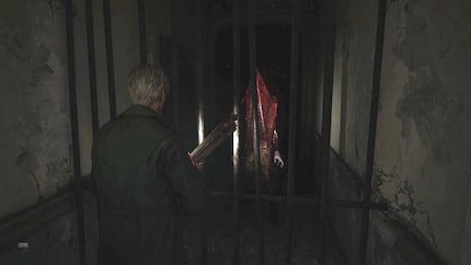 He's just standing there, menacingly.