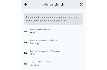 In «Grocy» kann ich für jedes Produkt mehrere Einheiten anlegen.