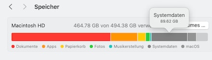 Die Systemdaten sind manchmal sehr gross und es kann einige Zeit dauern, die Ursache herauszufinden.