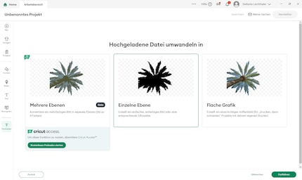 ... und anschliessend die Datei für den Design Space umwandeln. 