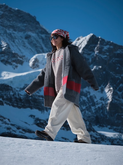 Traditional fabrics such as wool and horn buttons characterise the new collection.
