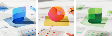 Design in Bewegung: Microsofts Fluent-Prinzipien setzen auf Kurven, Farbe und abstrahierte Funktion.