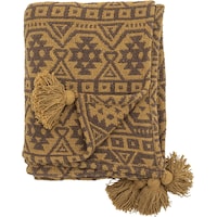 Bloomingville Lyla Throw, Brown, Recycled Cotton (150 x 130 cm)