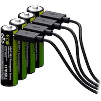 Verico LoopEnergy 4 AA-Packs, wiederaufladbare Batterien, Ladung über USB-C (4 Stk., AA, 1700 mAh)