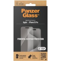 PanzerGlass Screen Protector (1 Stück, iPhone 15 Pro)