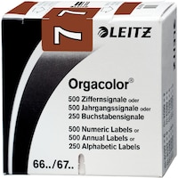 Leitz Ziffernsignal Orgacolor "7", auf Rolle, braun Maße: (B)30 x (H)23 mm, auf Trägerbandrolle, sel
