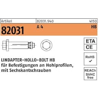 Lindapter Hohlraumdübel R 82031 m.6-kantschraube HB 16-3 (120/71) A 4 (1 Stk.)