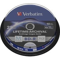Verbatim 1x10 M-Disc BD-R BluRay 25GB 4x Speed Cakebox printable (10 x)
