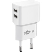 Goobay Dual USB charger 2.4 A - USB power supply with 2 USB outputs - white (12 W)