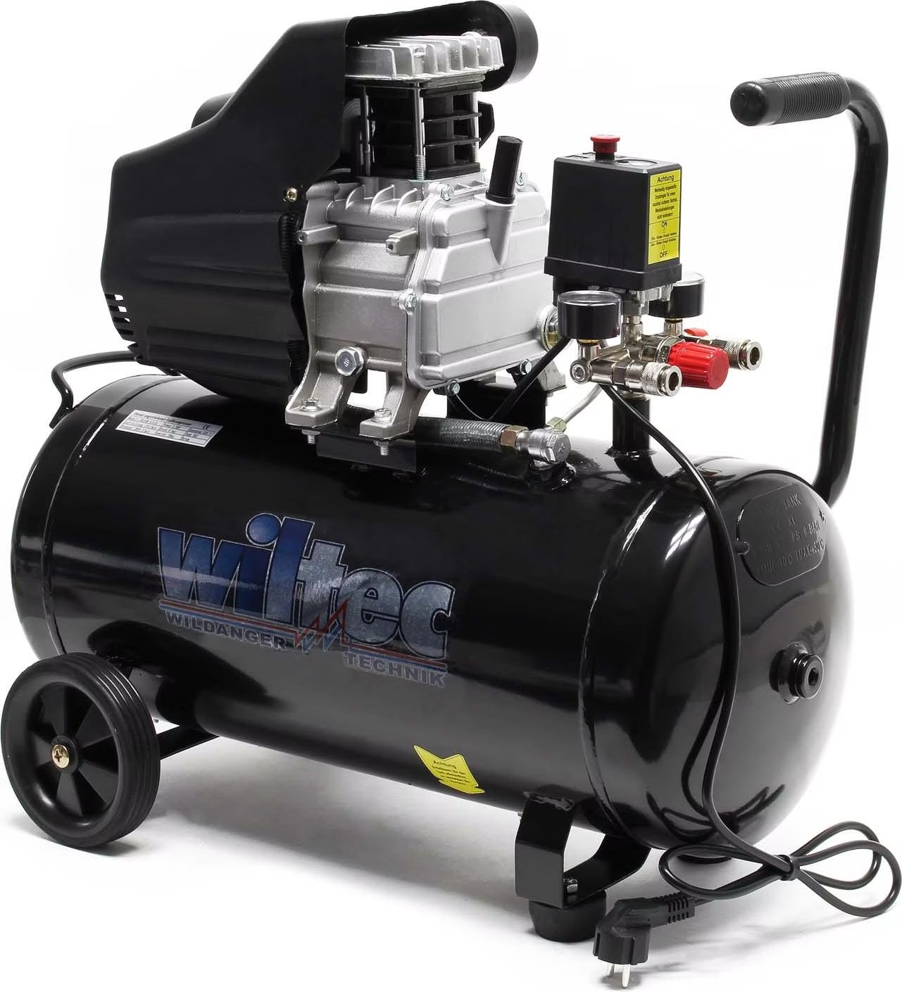 Wiltec Druckluftkompressor 50l Kessel 1500W 2PS mobiler Kompressor ...