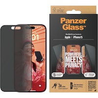 PanzerGlass Privacy Screen Protector Ultra-Wide Fit w. EasyAlig. (1 Stück, iPhone 15)