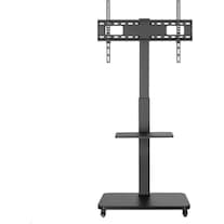 MonLines MBS011B TV stand on castors with shelf up to 75 inch, black