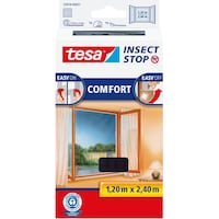 tesa Insektenschutz COMFORT für Fenster, mit Klettband, selbstklebend, ohne Bohren