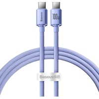 Baseus Crystal Shine Series Fast Charging Data Cable Type-C to Type-C 100W 2m Purple (2 m, USB 2.0)