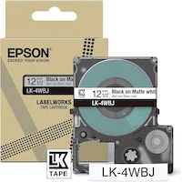 Epson Matte White/Black 12mm LK-4WBJ (7 cm, Weiss)