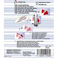 Olympia Business card laminating foils (Visiting card, 100 Piece, 80 µm)