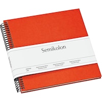 Semikolon Fotoalbum 17 x 17 cm Orange, 20 cremeweisse Seiten (9 x 13 cm, 10 x 15 cm)