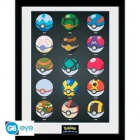 GB Eye Pokemon Framed Poster - Pokeballs (30 x 40 cm)