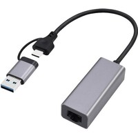 Gembird USB-A + Type-C Gigabit-Netzwerkadapter (USB 3.1 Gen 1, RJ45)