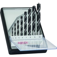 Bosch Professional Zubehör 8-tlg. Holzspiralbohrer-Set, Robust Line, 3–10 mm (3 mm, 4 mm, 5 mm, 6 mm, 7 mm, 8 mm, 10 mm, 9 mm)