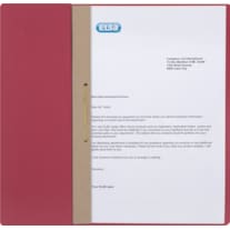 Elba Cardboard hook-in binder, red, authority stapling half front cover (A4)
