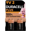Duracell Plus Power (2 pcs., 9V, 580 mAh)
