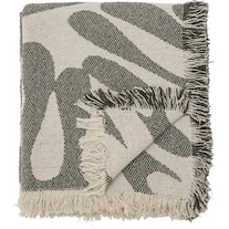 Bloomingville Alk Throw, Green, Recycled Cotton (160 x 130 cm)