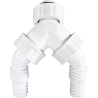 Xavax Double appliance connection spout with backflow preventer, for concealed siphon (Siphon connector)