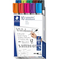 Staedtler Lumocolor Whiteboard Marker 351 (Multi Colour, 10, 2 mm)