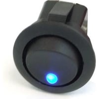 Phobya Wippschalter Rund LED blau 1-polig AN/AUS schwarz (3pin)