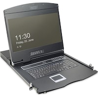 Digitus DIGITUS Modulare Konsole mit 483cm 19Zoll TFT 8 Port KVM & Touchpad deutsche Tastatur RAL 9005 - ...