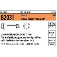Lindapter Hohlraumdübel R 82031 m.6-kantschraube HB 20-2 (120/60) 8.8 galvanisch verzinkt (1 Stk.)